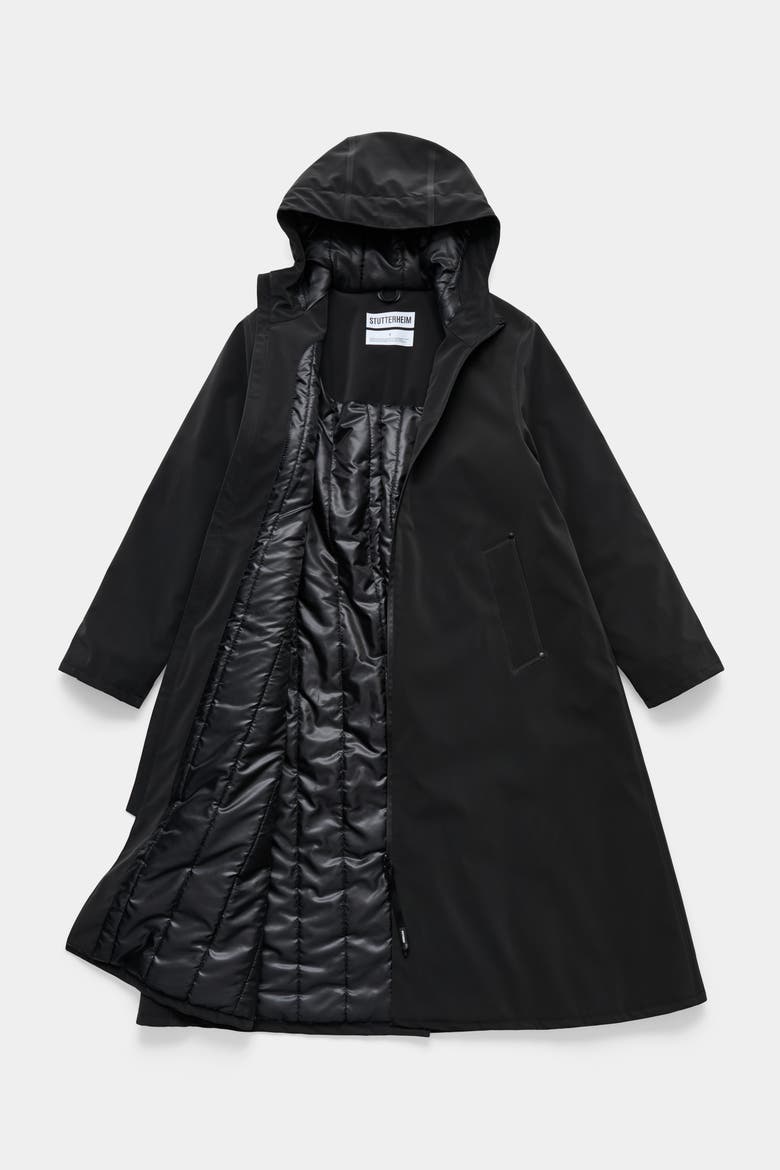 Mosebacke Long Matte Winter Coat, Alternate, color, Black