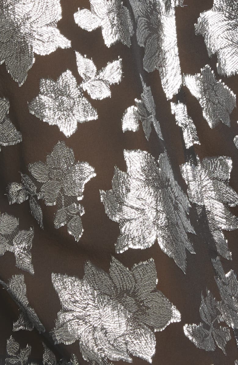 Club Monaco Metallic Pattern Silk Blend Blouse, Alternate, color, 