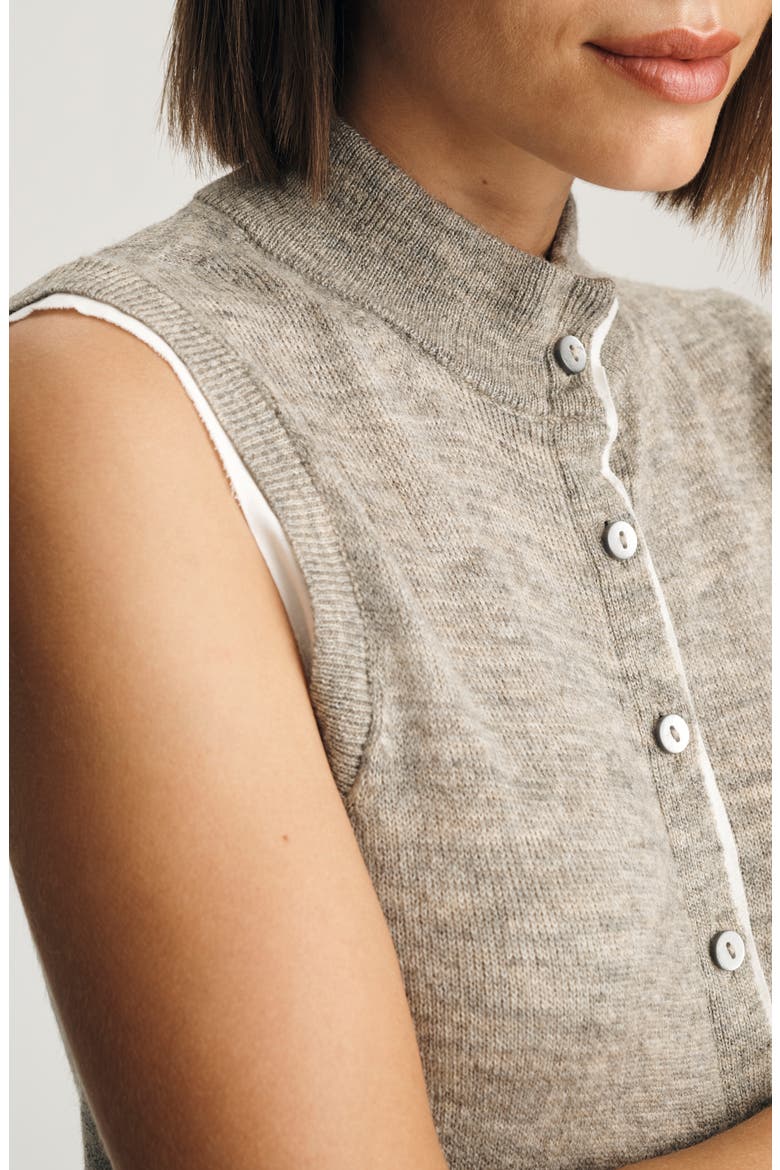 Layered Knit Vest, Alternate, color, MID GREY MELANGE