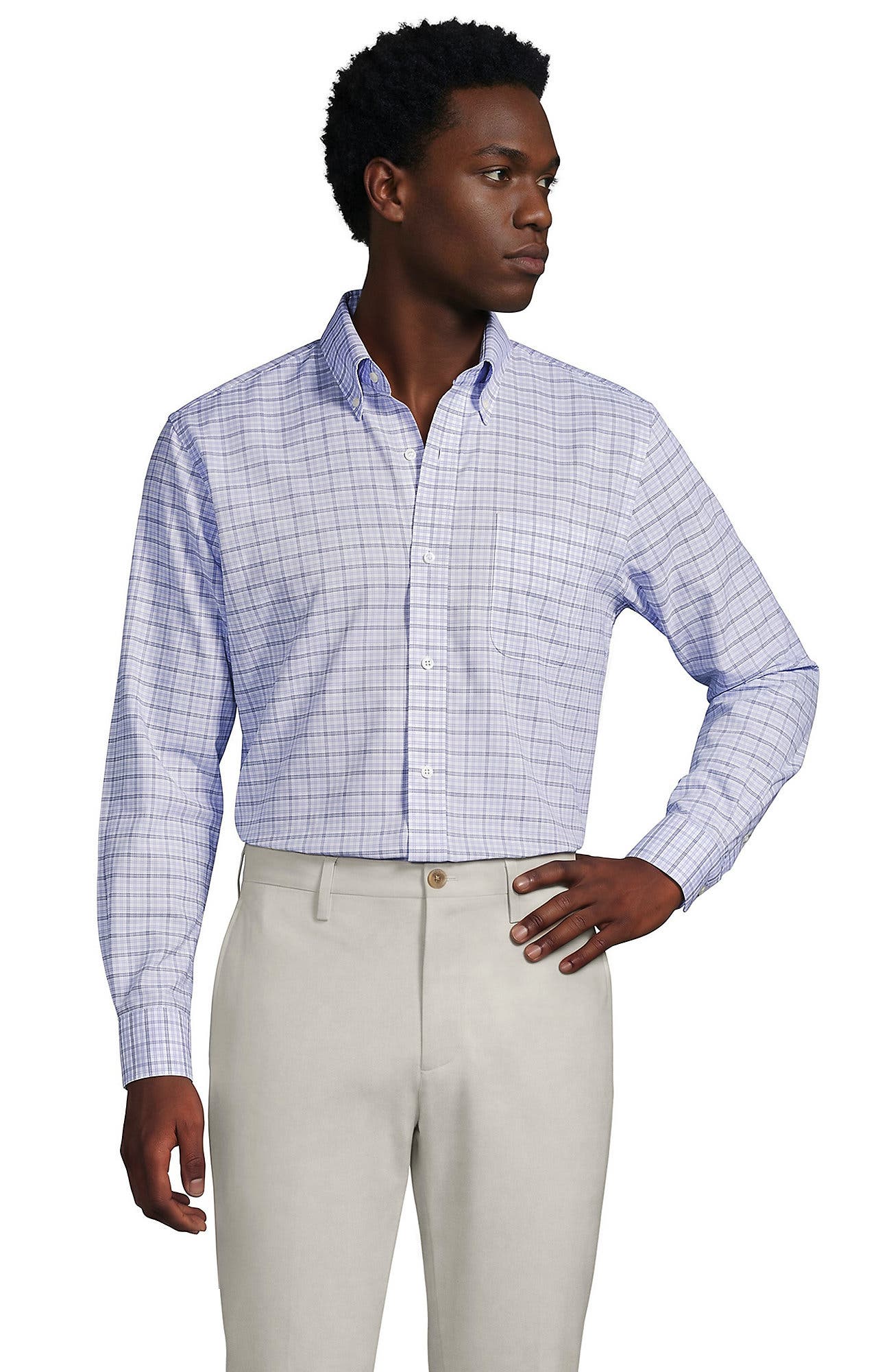 White/Lavender/Blue Plaid