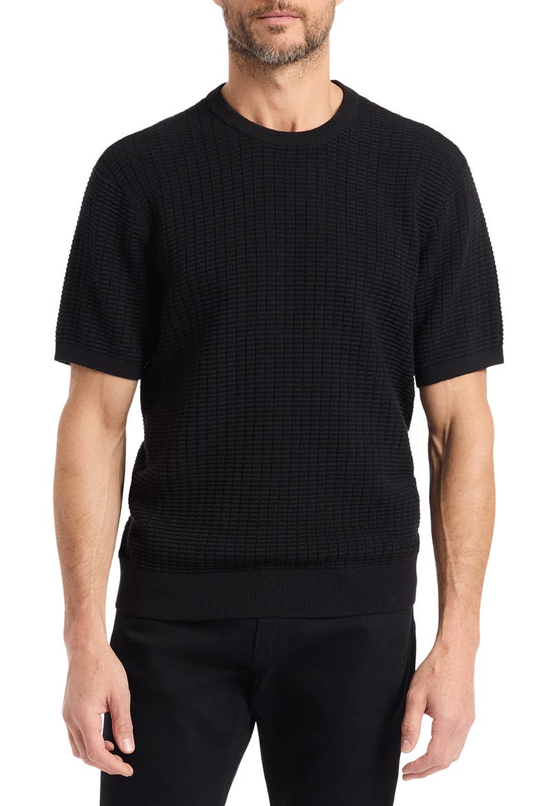 Luis Short Sleeve Sweater, Main, color, BLACK