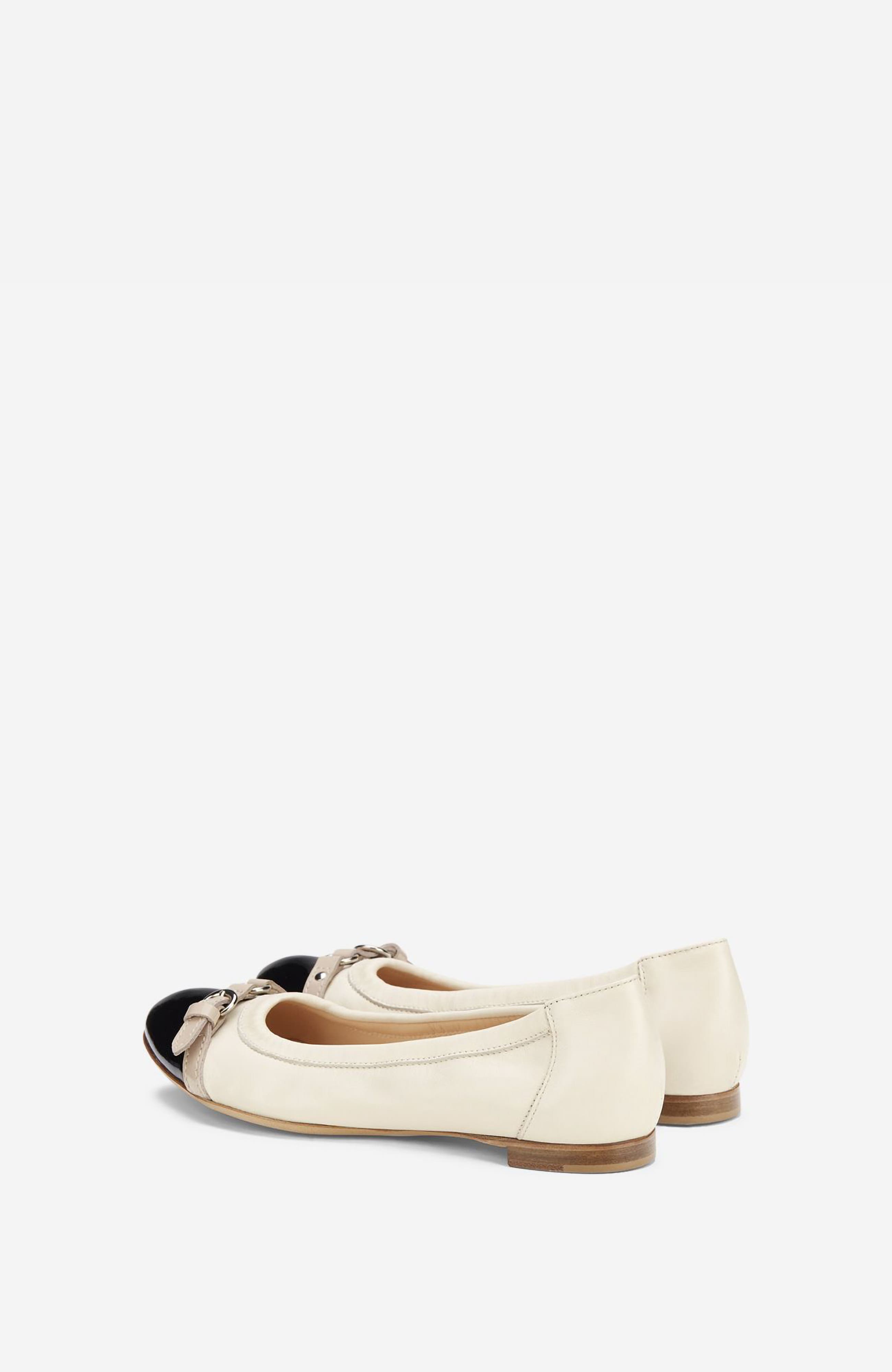 AGL Monika Cap Toe Ballet Flat, Alternate, color, Ivory
