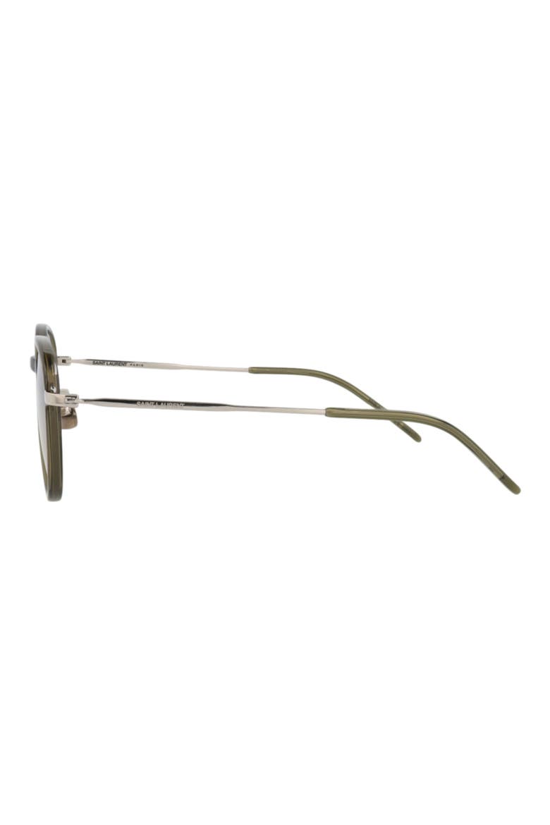 49mm Round Sunglasses, Alternate, color, GREEN SILVER BROWN