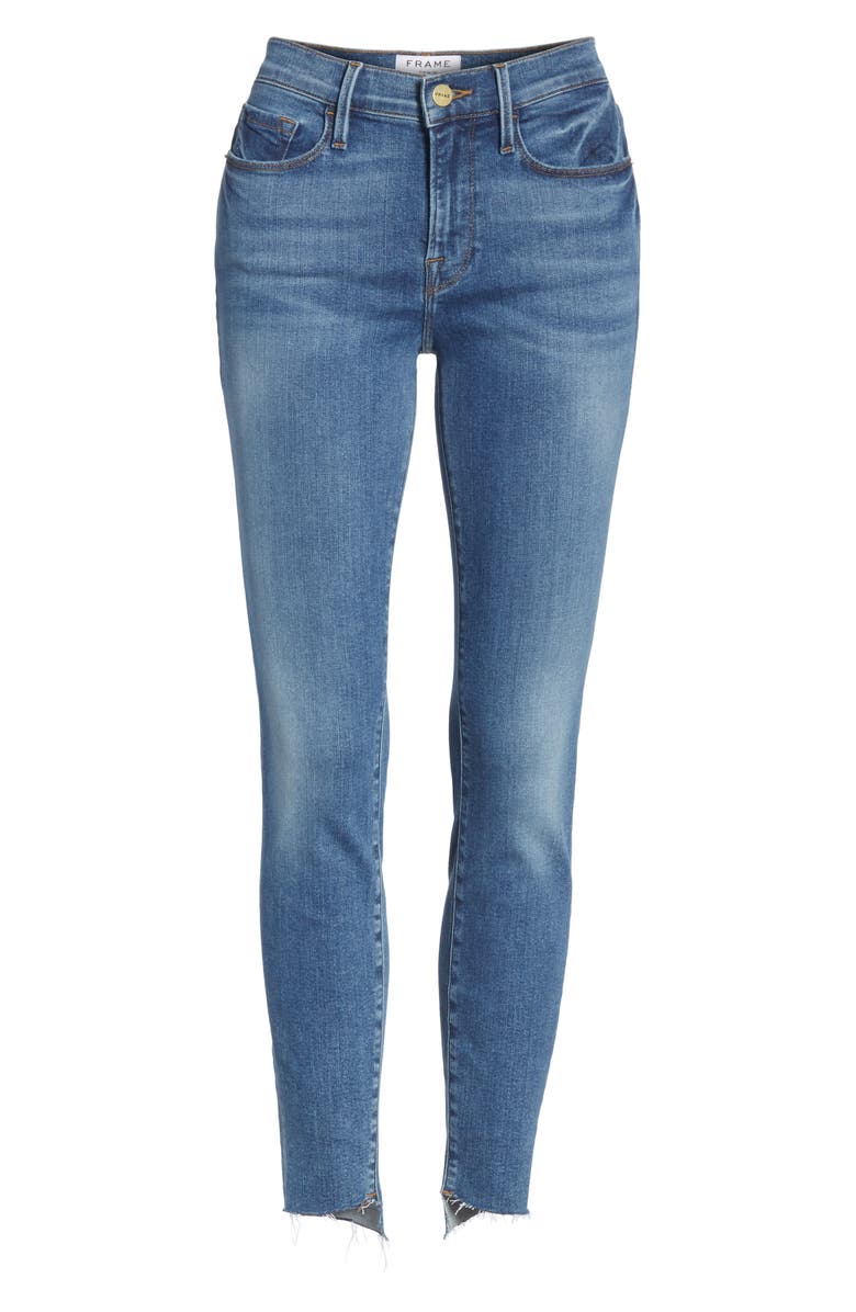 FRAME Le Skinny de Jeanne Reverse Cascade Hem Jeans, Alternate, color, 
