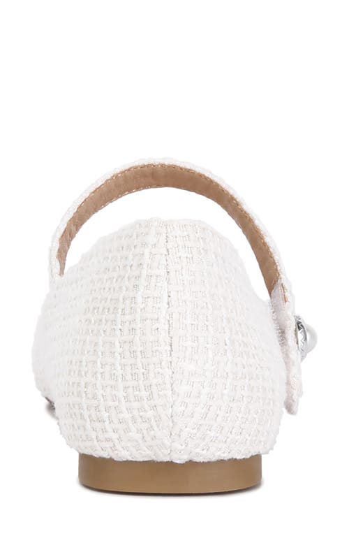 London Rag Albi Patent Toe Cap Tweed Mary Janes Sandal In White