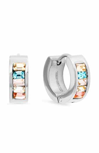 Multicolor Crystal Huggie Hoop Earrings