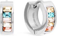 STEELTIME Multicolor Crystal Huggie Hoop Earrings