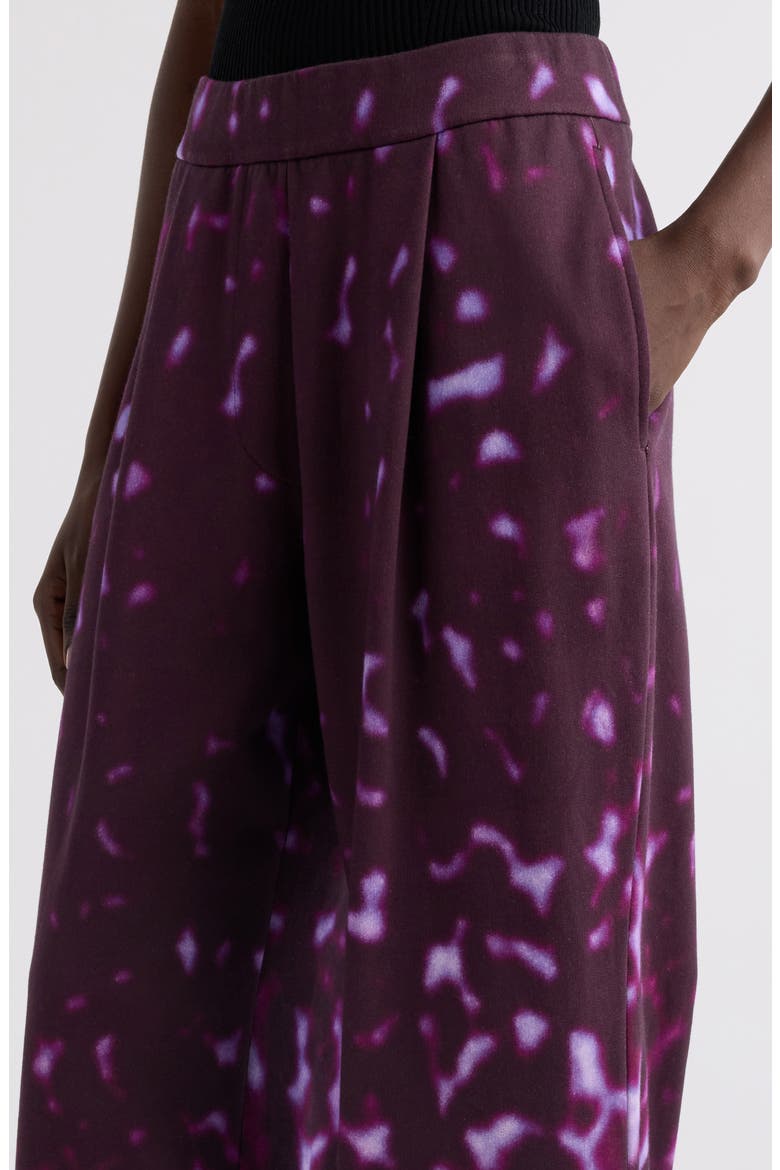 Hartia Orchid Petal Print Pleated Wide Leg Sweatpants, Alternate, color, FUCHSIA