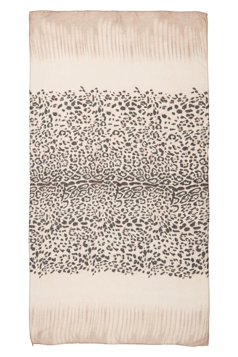 Accessory Collective Leopard Print Scarf, Alternate, color, BROWN