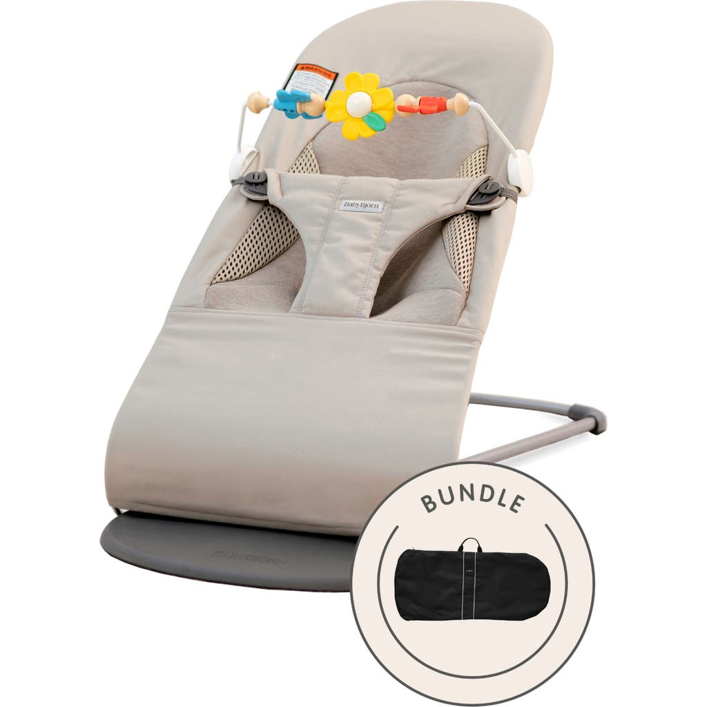 BabyBjörn Bouncer Balance Soft with Free Flying Friends Toy & Travel Bag in Sand Grey  product