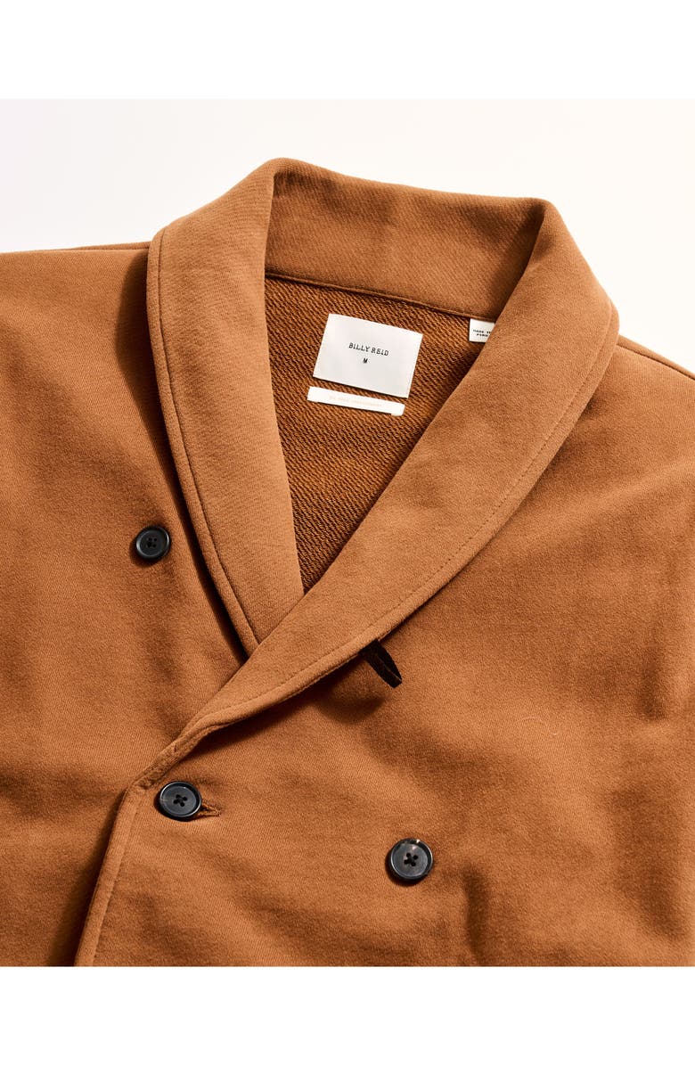 Billy Reid John Shawl Collar French Terry Jacket, Alternate, color, Oak Brown