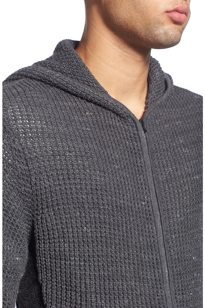 Treasure&Bond Hooded Zip Front Sweater, Alternate, color, GREY KAPOK