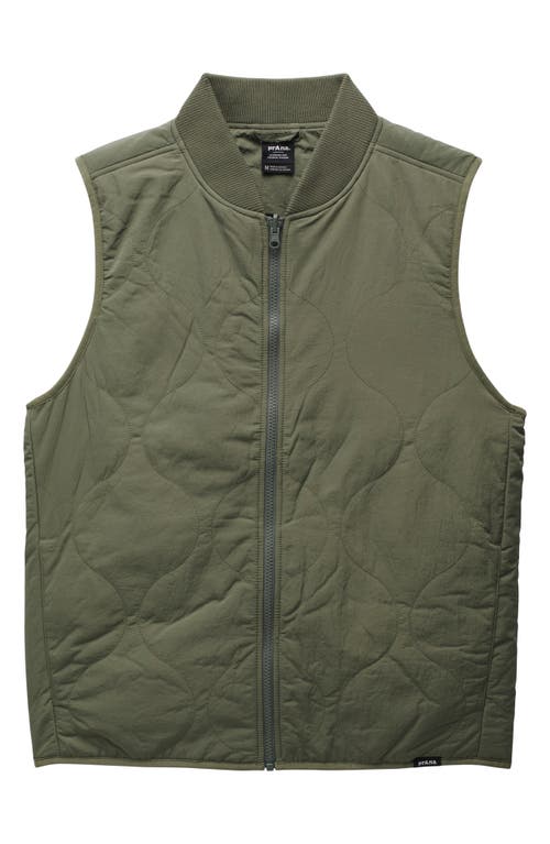 Prana Encinitas Reversible Quilted Vest In Rye Green