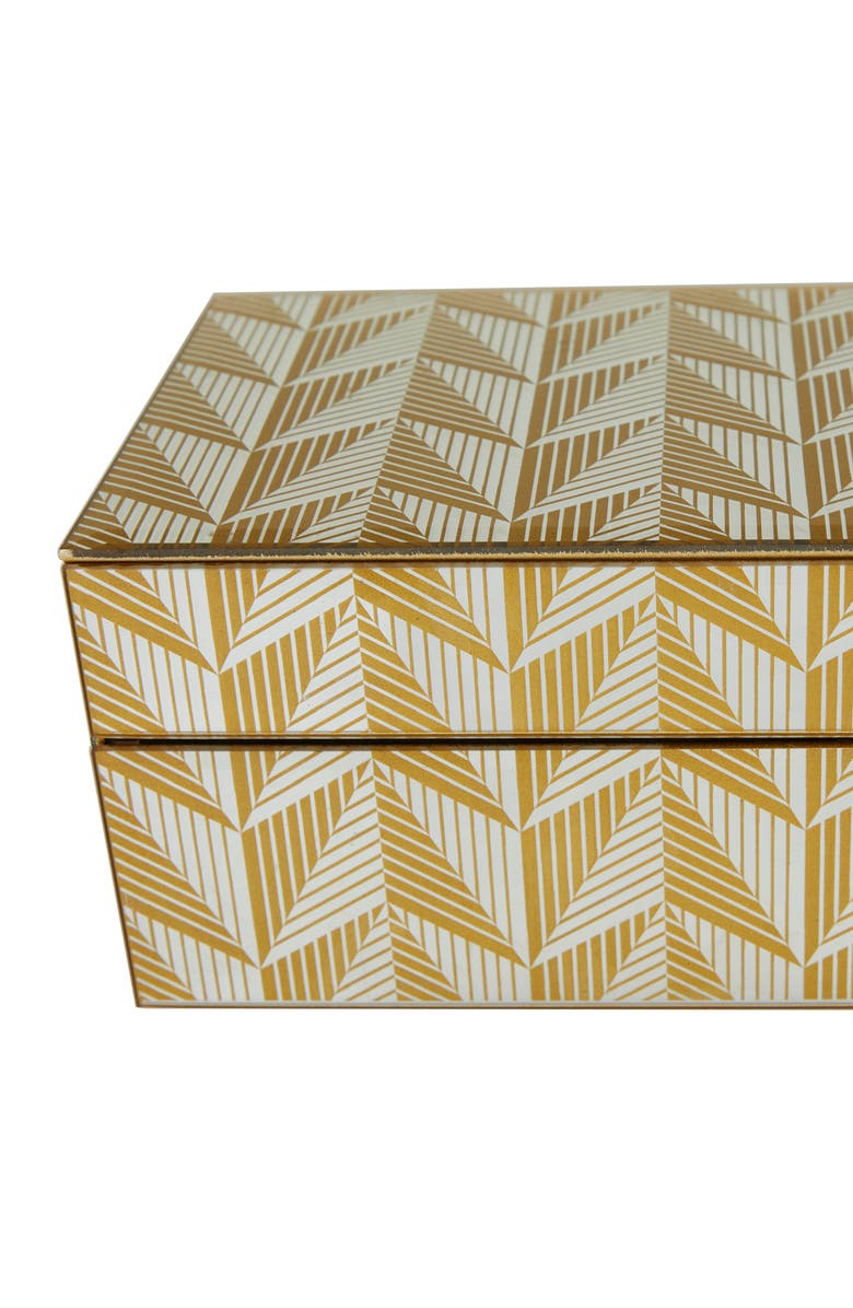 VIVIAN LUNE HOME Gold Glass Geometric Box with Glass Sides - Set of 2, Alternate, color, Gold