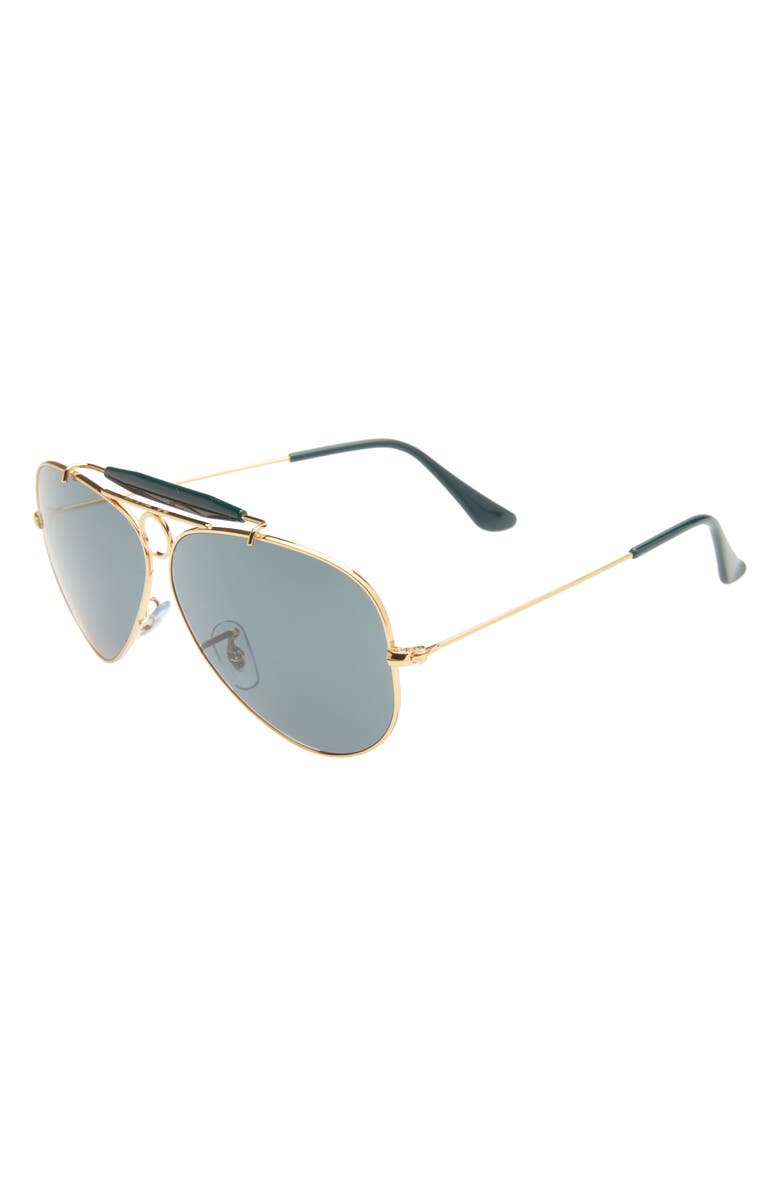 Ray-Ban 58mm Arista Pilot Sunglasses, Alternate, color, Legend Gold/ Blue