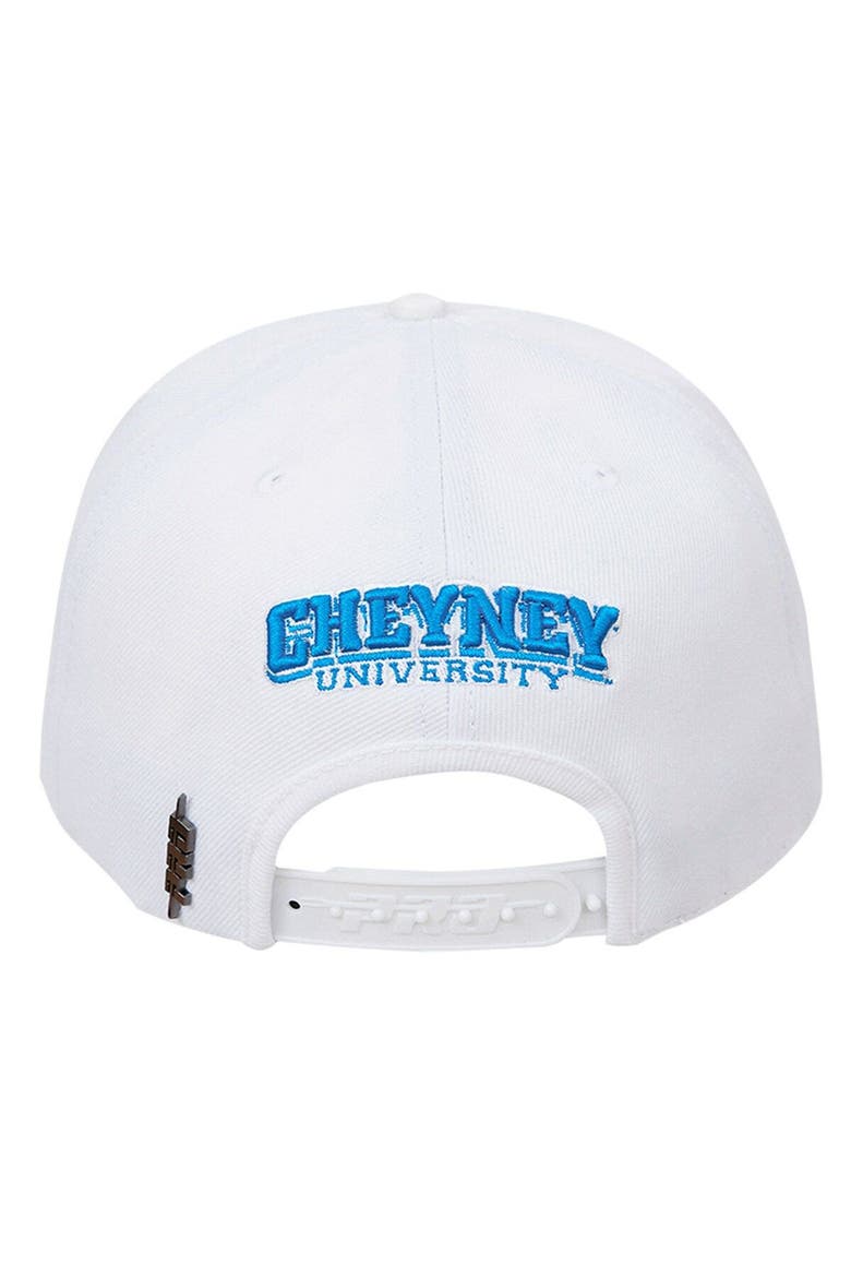 Men's Pro Standard White Cheyney Wolves Mascot Evergreen Wool Snapback Hat, Alternate, color, White