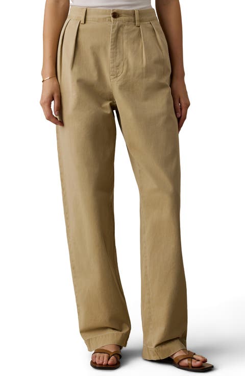 Seafarer Wide Leg Pleated Chino Pants