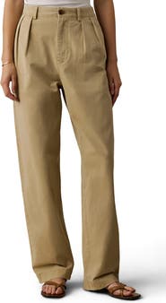 Faherty Seafarer Wide Leg Pleated Chino Pants