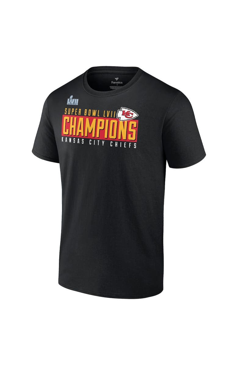 FANATICS Men's Fanatics Branded Black Kansas City Chiefs Super Bowl LVII Champions Big & Tall Scoreboard Showcase Schedule T-Shirt, Alternate, color, 