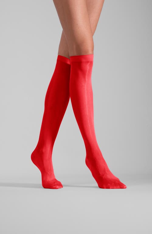 Lechery Women's Set Of 2 Lustrous Silky Shiny Sheer Dress Knee-high Stockings Socks Sku15049-bl In Red
