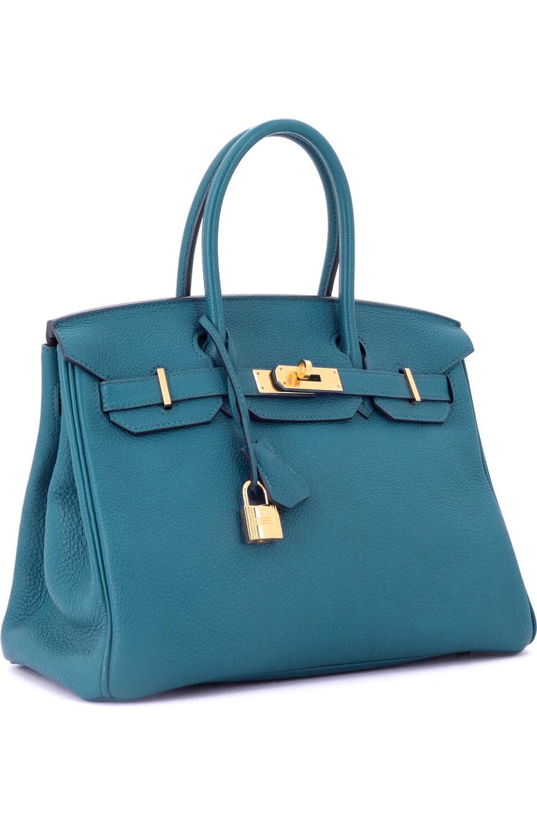 Pre-Owned Hermes Birkin Handbag Blue Togo with Gold Hardware 30, Alternate, color, Bleu Izmir