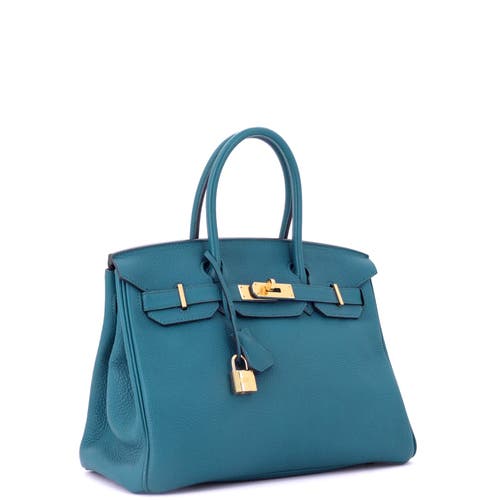 Pre-owned Hermes  Hermes Birkin Handbag Blue Togo With Gold Hardware 30