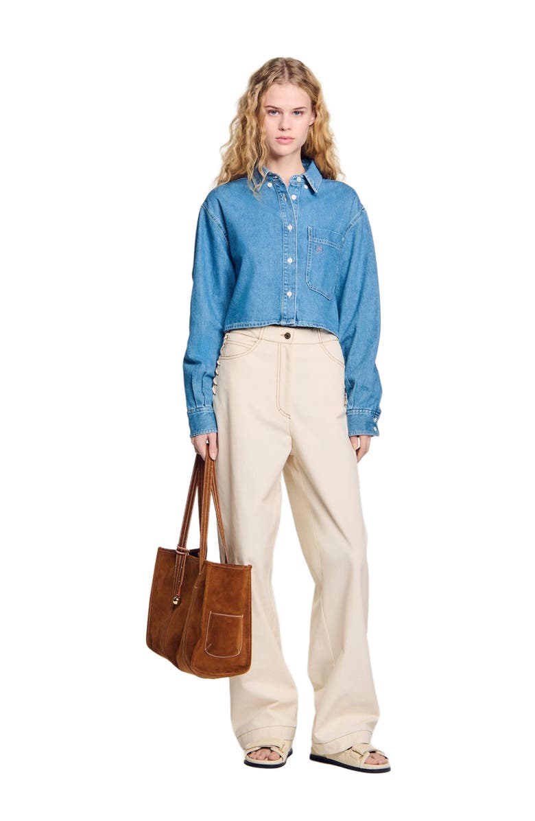 SANDRO Lace-up jeans, Main, color,