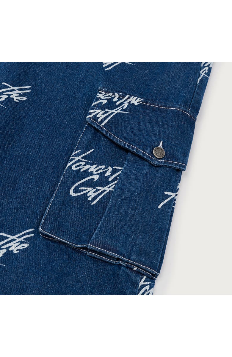 HONOR THE GIFT HTG Graphic Denim Cargo Maxi Skirt, Alternate, color, Blue