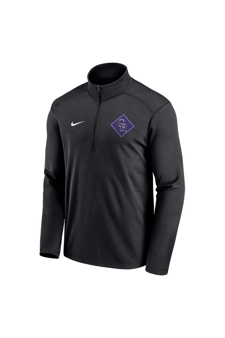 Men's Nike Black Colorado Rockies Diamond Icon Pacer Performance Quarter-Zip Windbreaker Top, Alternate, color, Black