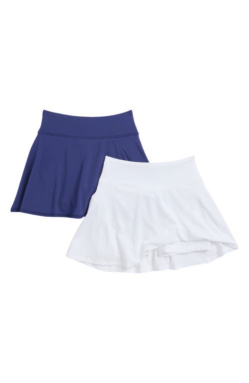 Shop 90 Degree By Reflex Kids' 2-pack Laser Cut Skorts In White/beacon Blue