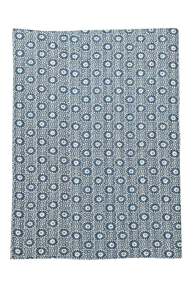Flower Burst Kantha Cotton Throw Blanket, Alternate, color, INDIGO