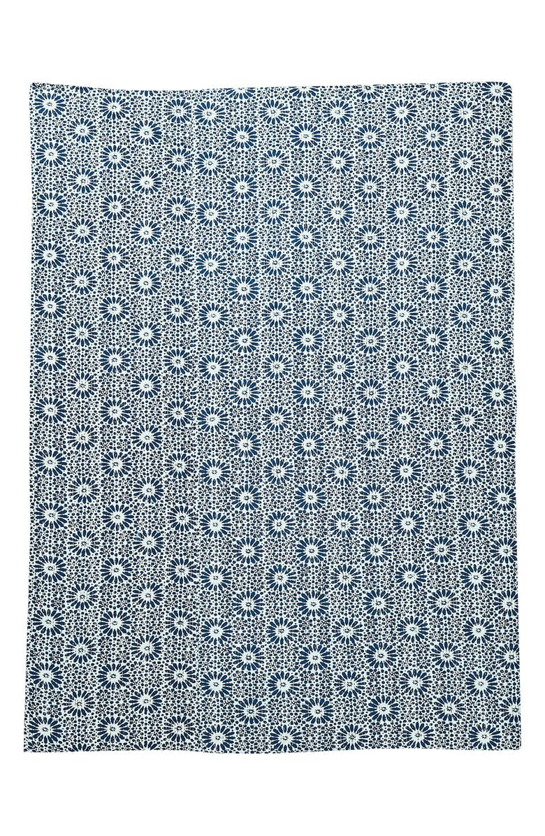 MELANGE HOME Flower Burst Kantha Cotton Throw Blanket, Alternate, color, Indigo