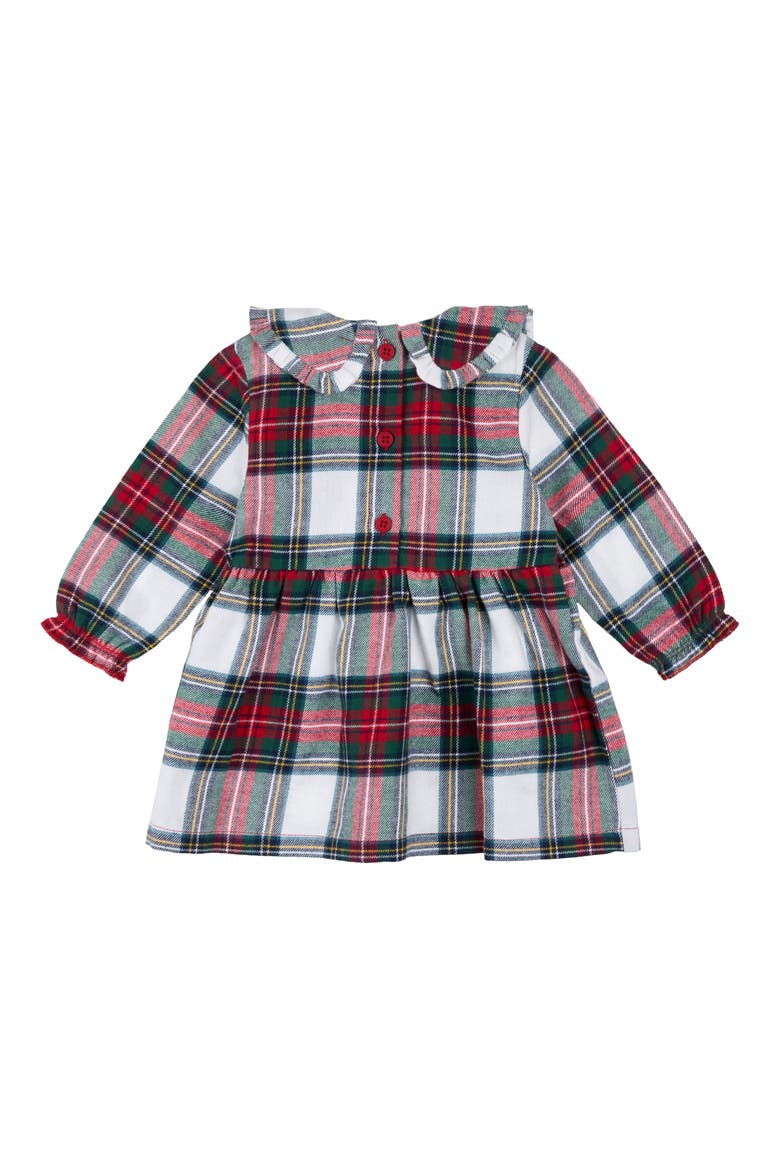 Flannel Dress & Tights Set, Alternate, color, RED