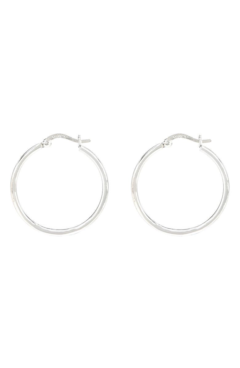 AMERICAN EXCHANGE Sterling Silver Hoop Earrings, Main, color, Silver