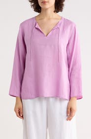 Eileen Fisher Princess Sleeve Linen Top