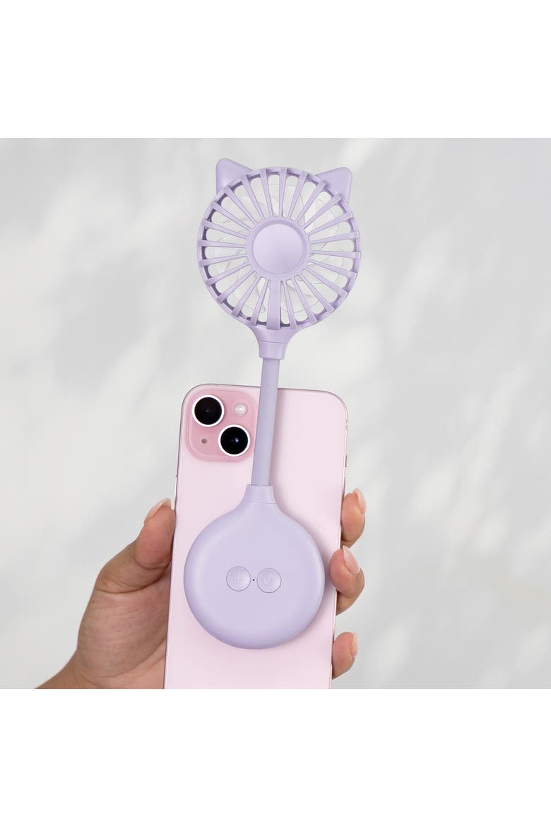 Cat Ear Beauty Fan With Suction Cup Mount, Alternate, color, Lavender