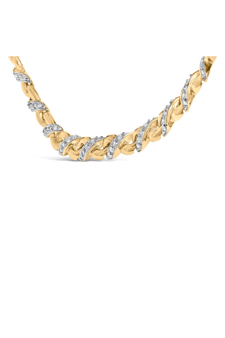 10K Yellow Gold 1 cttw Diamond Riviera Statement Pendant Necklace, Alternate, color, Yellow