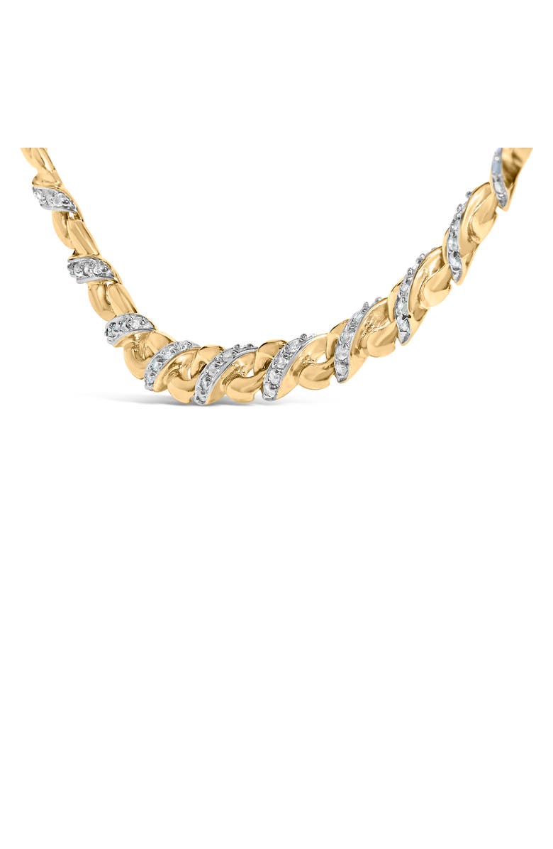 Haus of Brilliance 10K Yellow Gold 1 cttw Diamond Riviera Statement Pendant Necklace, Alternate, color, Yellow