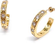 Adornia Swarovski Crystal Starburst Hoop Earrings