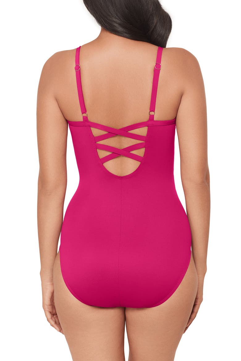 Captivate Rock Solid Strappy One-Piece Swimsuit, Alternate, color, ROSSO