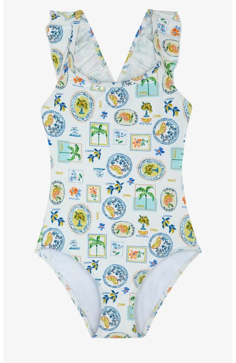 Capri Vibes Square Neck Ruffle One Piece