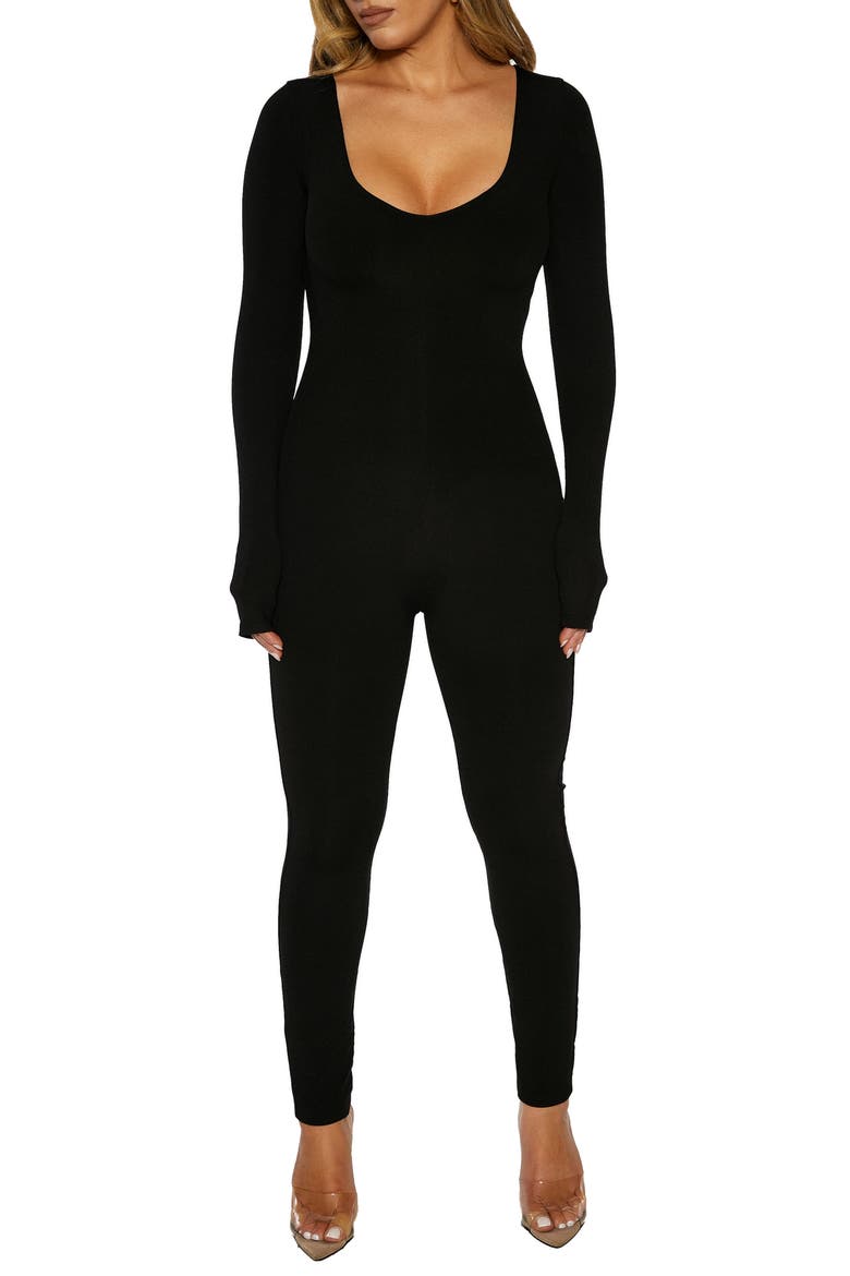Long Sleeve Jumpsuit, Main, color, BLACK
