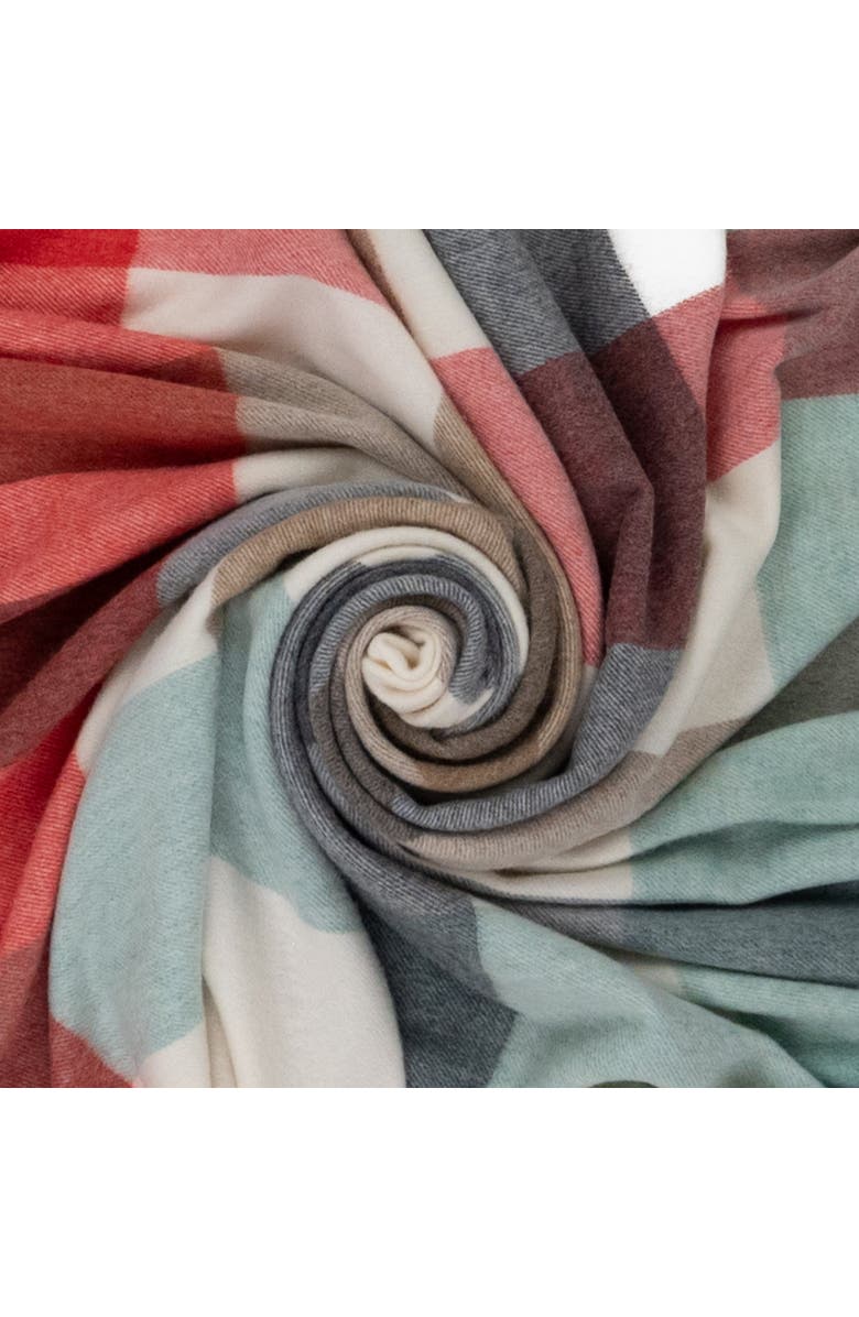 Prince of Scots Southampton Home Merino Wool Throw, Alternate, color, Block Melon