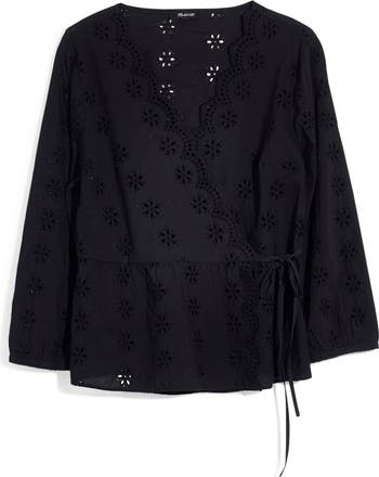 Haut Madewell à Volants Et œillets - Taille XS, Noir, Coton, Prix D’origine 88 $