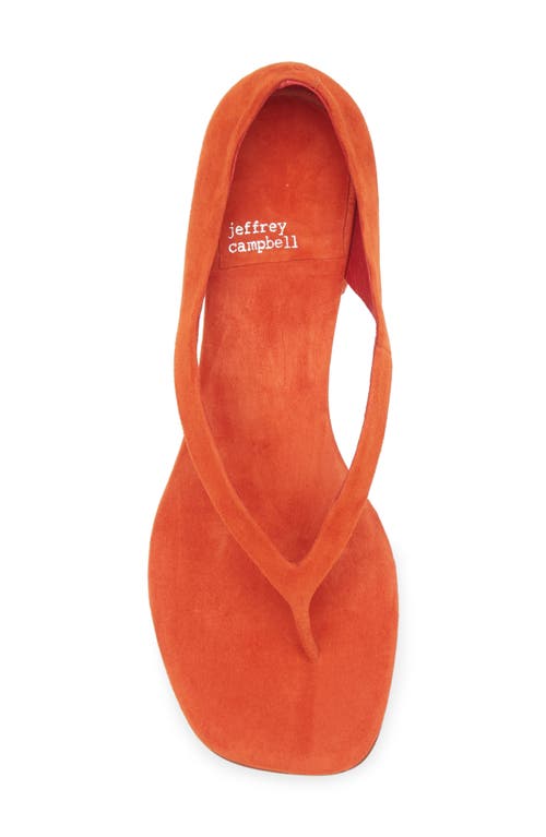 Jeffrey Campbell Emelie Kitten Heel Sandal In Orange Suede