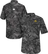 COLOSSEUM Men's Colosseum Charcoal Iowa Hawkeyes Realtree Aspect Charter Full-Button Fishing Shirt