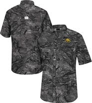 COLOSSEUM Men's Colosseum Charcoal Iowa Hawkeyes Realtree Aspect Charter Full-Button Fishing Shirt