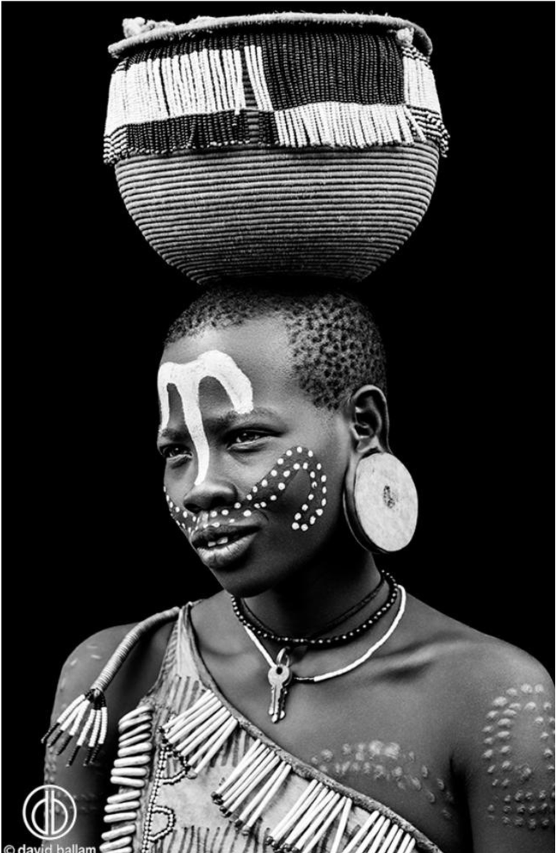 Mbare Ethiopian Girl with Basket - Fine Art Canvas Print by David Ballam, Main, color, 