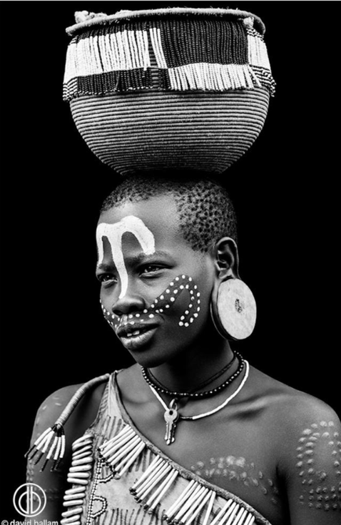 Ethiopian Girl with Basket - Fine Art Canvas Print by David Ballam