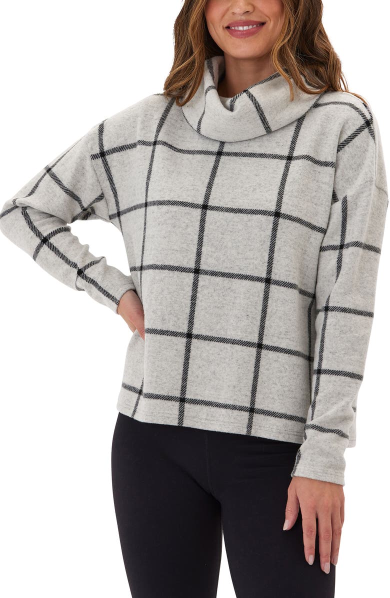 Threads 4 Thought Loren Prairie Plaid Turtleneck Fleece Top, Main, color, 